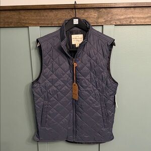 Weatherproof Vintage Quilted Gray Vest with Orange Zipper